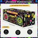 Frienda 6FT 80s 90s Theme Tablecloth 80s Birthday Table Cloth Retro Radio Table Cover Hip Hop Party Decoration 90s Theme Supplies for Back to 80's 90's Hip Hop Birthday Party Decor Supplies