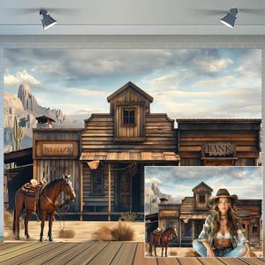10x8ft Western Cowboy Bank Backdrop Vintage Wild West Wooden House Photography Pictures Background Old Horse Barn Western Cowboy Theme Party Decor Banner Props 10x8ft Western Cowboy Bank Backdrop Vintage Wild West Wooden House Photography Pictures Background Old Horse Barn Western Cowboy Theme Party Decor Banner Props