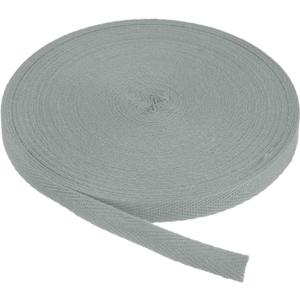 PATIKIL Cotton Twill Tape 3/8 Inch 25 Yards Cotton Ribbon Bias Binding Tape Herringbone Webbing Trim for Sewing Gift Wrapping Craft DIY Iron Grey