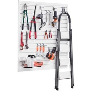 VEVOR Slat Wall Paneling, 4 x 4 ft, PVC Garage Slatwall with Modular Design, White Slat Wall Easy-to-Install Adjustable Slatwall Panel with Coupling Structure & DIY Cutting, Fits for Storage & Display