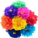 Mexican Crepe Paper Flowers (8 Pack) Party Decoration Flores De Papel para Decoracion De Fiesta Multi Color (Poppies)