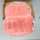 Kalolary Silicone Shower Foot Scrubber Mat, Large Foot Scrubber in Shower with Non Slip Suction Cups Foot Cleaner Brush to Clean Exfoliate and Massage Feet Without Bending Over Easy to Clean (Pink)