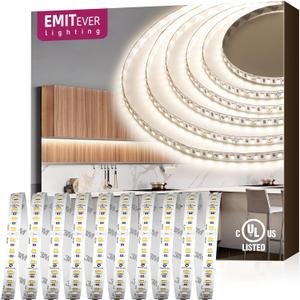 EMITEVER LED Strip Lights Neutral White, 4000K 24V LED Tape Light 32.8FT UL Listed, Ra 95+, IP30, 2.9W/ft, 240+Lumens/ft, 1200LEDS/Spool (Power Supply Sold Separately)