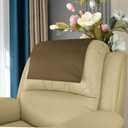 Non Slip Soft Velvet Recliner Chair Covers,Recliner headrest Protector,Headrest Cover for Furniture Slipcovers, Sofa Headrest Cover,Theater Seat, Home & Office Chair 17x27, Brown
