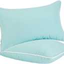 JMGBird Outdoor Lumbar Pillows with Insert 12x20 Inch Outdoor Pillows for Patio Furniture Decorative (Light Blue)