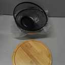 Yiyiring 2 Pack Mesh Fruit Basket with Lids, Stackable Baskets with Bamboo Lid Fruits Holder for Kitchen Countertop Fruit Bowl with Lid Versatile Produce Storage(Black,9.84 x 4.33 Inches)