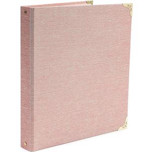 Paper Junkie Light Pink 3 Ring Binder with 1.5 Inch Rings, Decorative Linen File Folder with Gold Hardware for Office Supplies, Planner, Portfolio, 250 Sheet Capacity (11.5 x 10.5 in) - Pink Binder