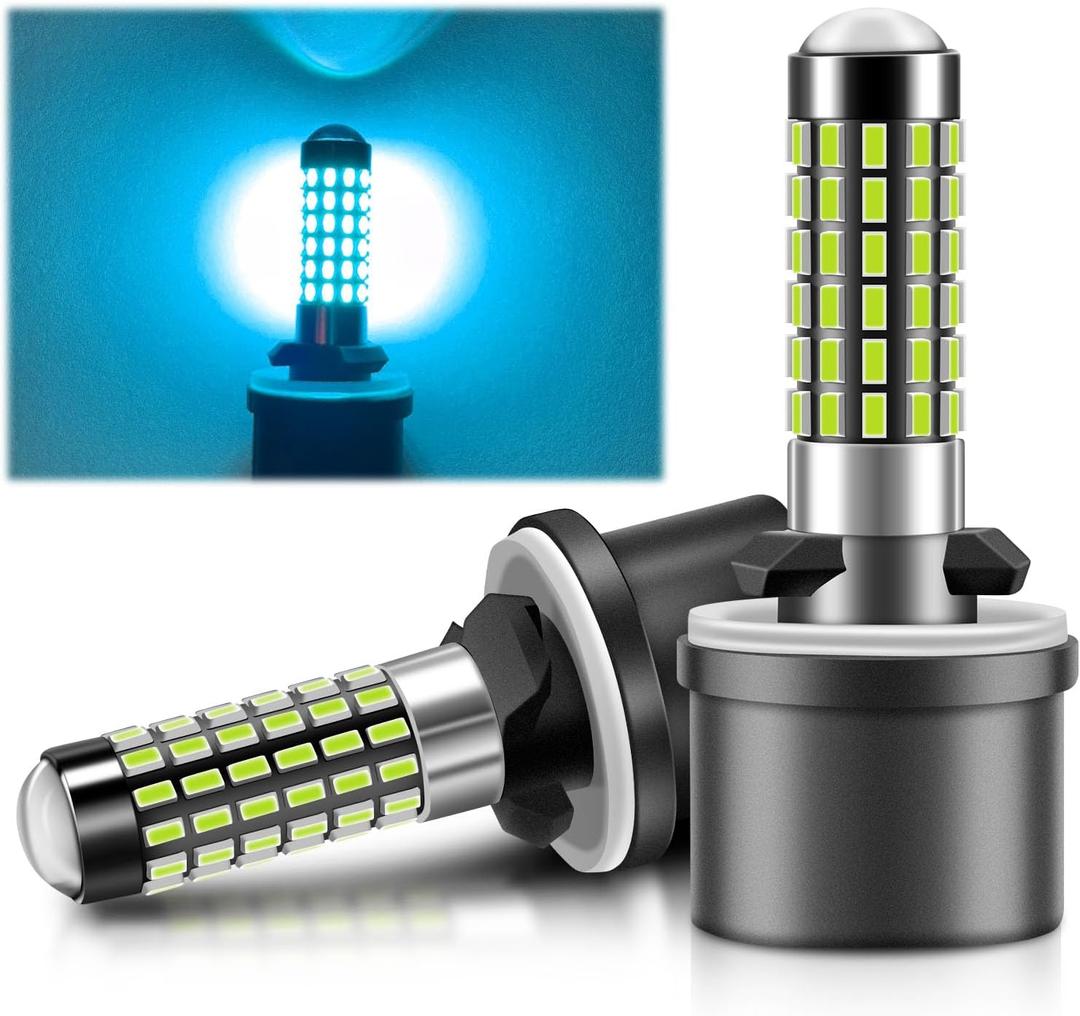 LUYED 880 LED Fog Light Bulb 8000K Ice Blue 300% Super Brighter 1:1 Mini Size 886 890 892 893 LED Bulb with Projector for Fog Lights,Pack of 2