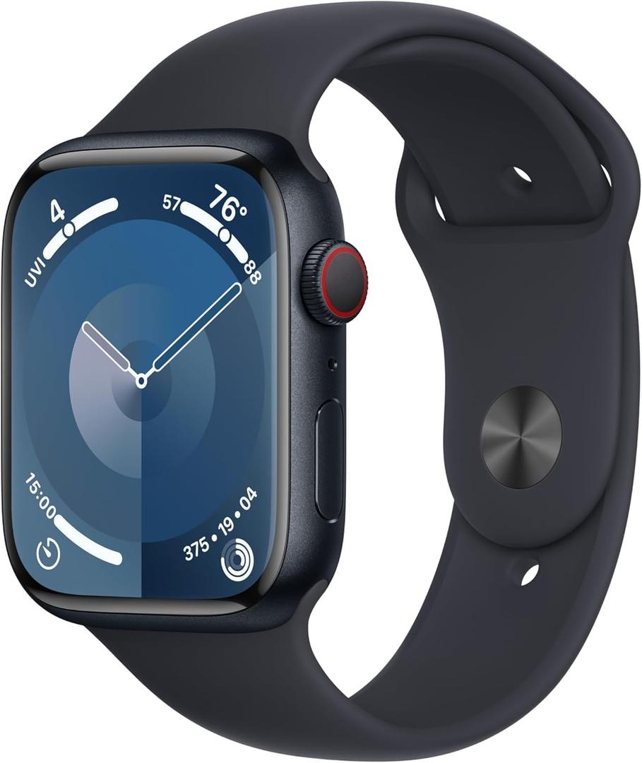 Apple Watch Series 9 (GPS + LTE) 45MM Midnight Aluminum Case Black Sport Band (Premium)