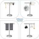 RUMOSE 13 Inch Brushed Nickel Towel Stand Hand Towel Holder Bathroom Kitchen Vanity Countertop T-Shape Towel Rack Free Standing Stainless Steel Towel Bar Towel Ring