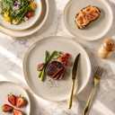 AmorArc Ceramic Dinnerware Sets for 8, 24Pcs Plates and Bowls Sets Dishes | Stoneware Handmade Reactive Glaze Dinner Set, Highly Scratch Resistant | Dishwasher & Microwave Safe Dishware