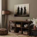 Vintage Halloween Three Witches Posters Witchy Canvas Prints Dark Academia Wall Art Goth Decor Rustic Witch Poster Horror Spooky Moody Aesthetic for Living Room Bedroom Home 16x24inch Framed (16L" x 24W")