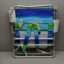 Tommy Bahama 5-Position Classic Lay Flat Folding Backpack Beach Chair, Blue and Green Stripe, 23" x 25.25" x 31.5"
