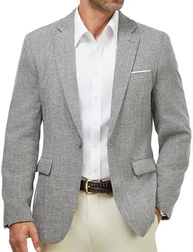 WULFUL Mens Casual Sport Coat Blazer Lightweight One Button Suit Jackets, XXL