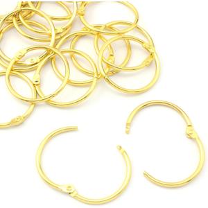 20PCS 1.5 inch/38mm Golden Loose Leaf Binder Rings, Keychain Key Rings, Binding Ring, Metal Book Rings for School, Home, Office