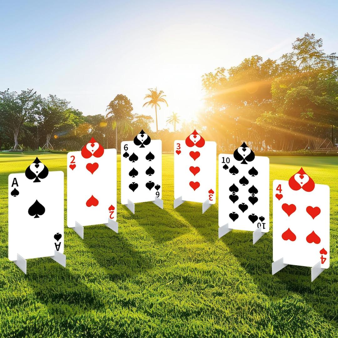 6 Pcs Valentines Alice Party Decorations Wonderland Yard Decor Queen's Soldiers Poker Yard Signs Garden Tea Party Decorations with Stakes for Valentines Indoor Outdoor AliceThemed Party Decor