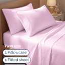 Twin 4 Piece Sheet Set - Comfy, Breathable & Cooling - Hotel Luxury Bedding for Women, Men, Kids, Teens & Children - 1 Flat & 1 Fitted Sheet & 2 Pillowcases w/ Deep Pockets - Wrinkle Free - Light Pink