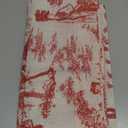 Victoria Park Toile 68-Inch-by-36 Inch Tailored Tier Curtains, Red (68"W x 36"L (Pack of 1))