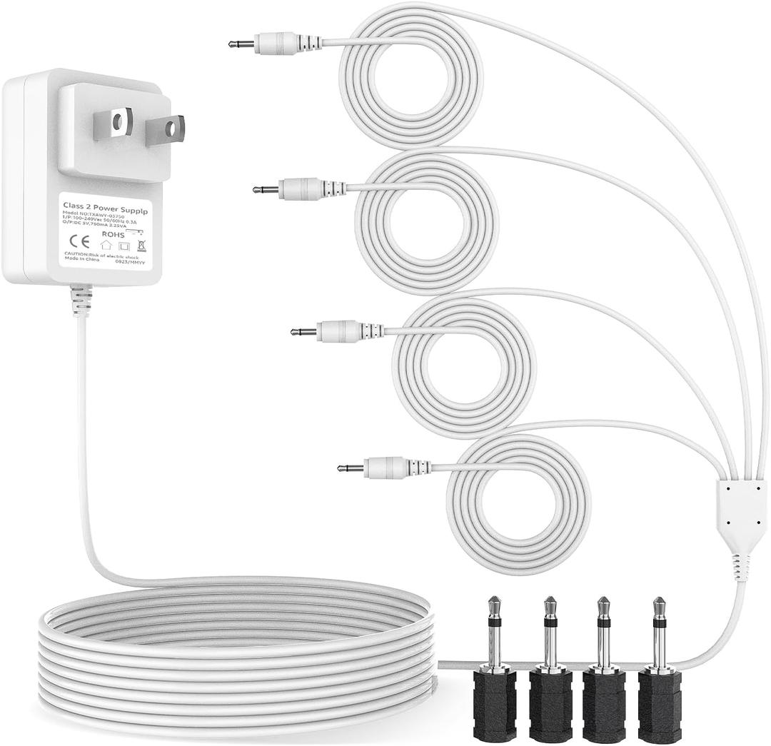 Norward for Department 56 Village Accessories for Christmas Village House AC/DC Power Adapter, for Halloween Christmas Village Vacation House Lantern Street Lamp Accessories Adapter,with 4 Plugs (4 in 1)