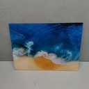 Coastal Shoreline Waves Sandy Beach Kitchen Glass Cutting Board Ocean Decorative Gift (Waves)
