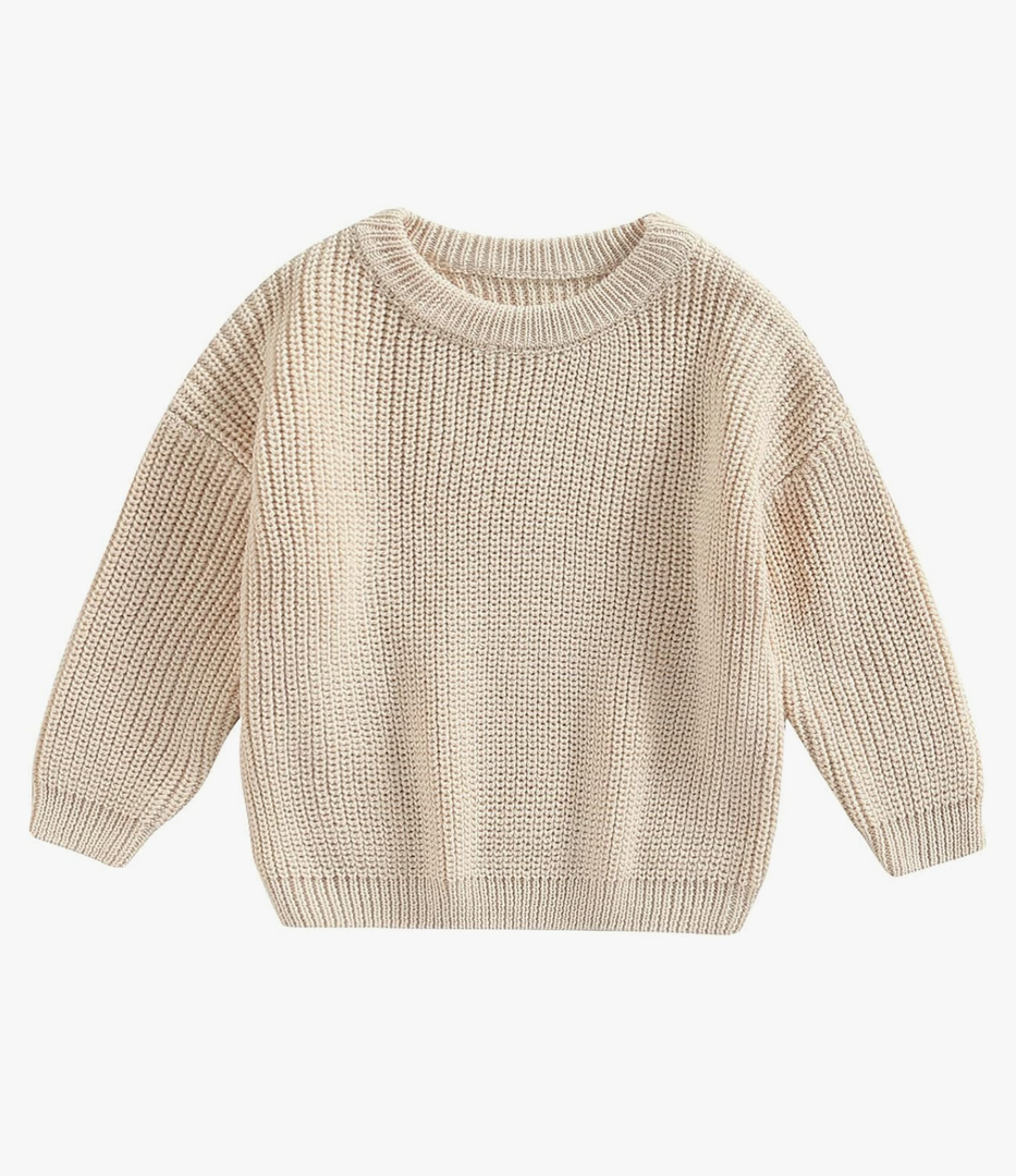 Baby Girl Boy Knit Sweater Blouse Pullover Sweatshirt Warm Crewneck Long Sleeve Tops for Infant Toddler, 90