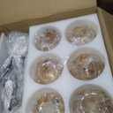 6-Lights Sputnik Ceiling Light Fixture Mid Century Modern Glass Globe Flush Mount Chandelier Black and Gold Farmhouse Lighting for Living Room Dining Room Bedroom Kitchen