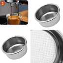 Stainless Steel Filter,Coffee Machine Accessories,UltraFine filtration Basket, Double Cup Coffe Strainer, Forcing Multihole leach Strainerfor Espresso Maker, Home Office