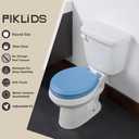 Toilet Seat, Slow Close, Soft Touch, Ultra-Smooth Matte Finish (No Orange-Peel Texture), Premium Moulded Wood, Quick Release, PIKLiDS (Royal Blue, Round)