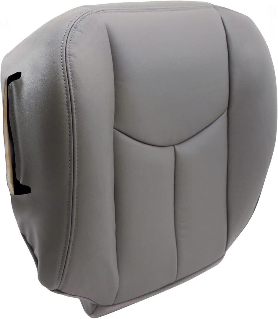 922 or 92i Pewter Gray Front Driver Side Bottom Replacement Microfiber Leather Seat Covers Compatible with Chevy Tahoe Suburban Silverado Avalanche Sierra Yukon 2003 2004 2005 2006
