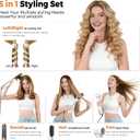 5 in 1 Hair Dryer Brush Set,Professional Negative Ionic Hot Air Styler, Air Curling Wrap Styler,Detachable Blow Dryer Brush With Auto Wrap Curlers,Hair Styling Tools For Straight/Curl/Drying/Smoothing