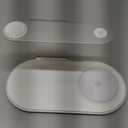 GUSGU 3 in 1 Charging Station with Three-Level Night Light, 15W Max Fast Charging, Wireless Charger for iPhone 15/14/13/12, iWatch S1-8/Ultra, AirPods(30W USB-C Charger Included), White