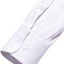 Alimens & Gentle Men's Dress Shirts Long Sleeve Wrinkle-Free Stretch Shirts Solid Formal Button Down Shirt with Pocket (White, M)