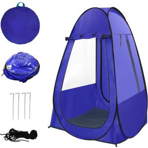 Single Pop Up Tent Pods Sports Fishing, Clear Rainproof Windproof Beach Tent for Wind and Rain in Chilly Weather，Lightweight and Sturdy, Easy Set Up, Outdoor Foldable, Dark Blue