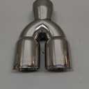 Dual Exhaust Tip 3 Inch Inlet 3" outlet 9.5" Long Tail Pipe Double Wall Polished Stainless Steel Exhaust Tip, Car Tailpipe