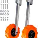 Boat Launching Wheels, 10" Rubber Transom Launch Wheels with Stainless Steel Variable Angle Bracket, Launching Dolly Wheel for Inflatable Boat, Aluminum Boat
