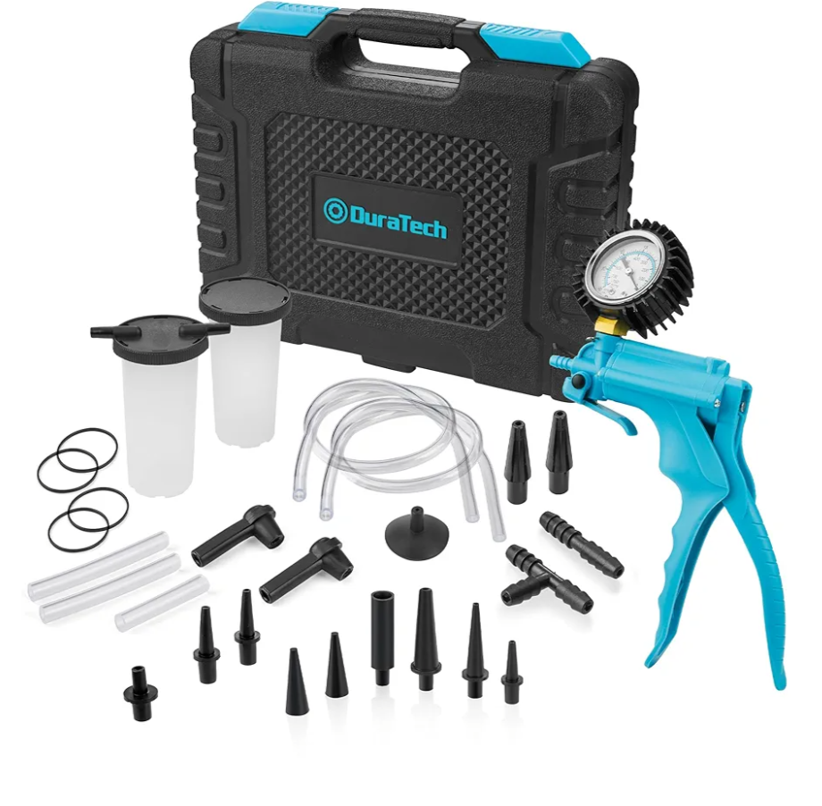 DURATECH 2 in 1 Brake Bleeder Kit, Brake Fluid Bleeder Kit with Handheld Vacuum Pump, for Automotive, Organized in Portable Case
