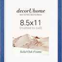decorUhome Solid Oak Wood 8.5 by 11 Picture Frame Blue, 8.5x11