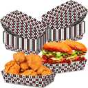 No Folding Required 50 Pack 2 Lb Casino Plates Paper Food Tray Poker Party Snack Bowls Chips Candy Popcorn Hot Dog Disposable Tray for Casino Theme Poker Party Game Night Decorations