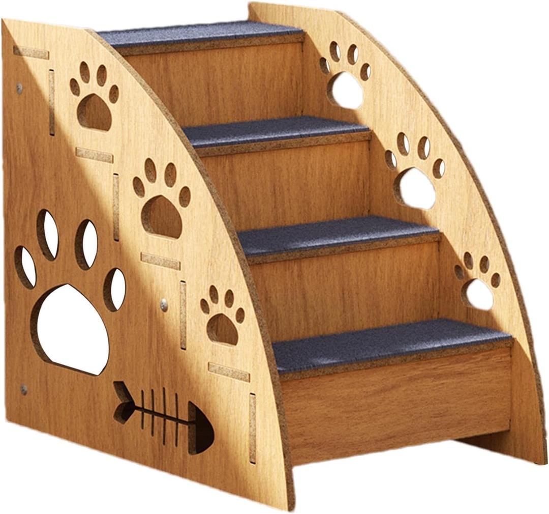 Training Pet Steps | Indoor Dog Stairs | Non-Slip Wooden Ramp for Large/Medium/Small Dogs & Cats | High Bed Climbing Supplies