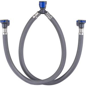 Quick Connect Faucet Hose Replacement, 16 Inch Hot & Cold Water Supply Lines for Widespread Faucet, Bathroom 3 Holes Faucet Water Mixer Line with Fast Lock