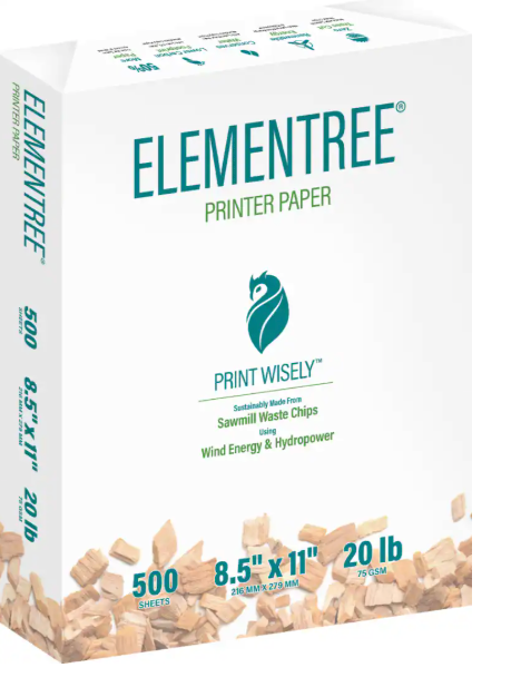 Elementree - Sustainable Printer Paper For Everyday Printing and Copying, 8.5 x 11 20lb/ 75gsm 500 Sheets Per Ream (00918) - White
