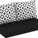idee-home Outdoor Loveseat Cushions for Patio Furniture, Waterproof Couch Hampton Bay Deep Seat Cushion Replacement Set 46" x 26", Patio Love Seat Sofa Cushions for Garden Chair, Navy Blue Pattern