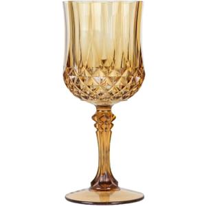 Plastic 24Pcs Rose Gold Wine Glasses，Cordial Goblet Glasses， Can be Used for WeddingsGold, 24Pcs