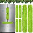 6 Pieces Christmas Fridge Handle Covers Lime Green Furry Kitchen Appliance Covers Set Faux Fur Refrigerator Christmas Cabinet Knob Covers Protector for Kitchen Christmas Decorations