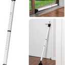Door Security Bar Upgraded Door Stoppers Adjustable Sliding Glass Door Security Bar 2 in 1 Heavy Duty Door Jammer Sliding Patio Bar for Home, Apartment, Travel, School, Dorm (1 Pack,White)