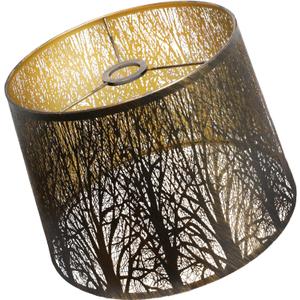 Vintage Drum Metal Lampshade, Forest Tree Pattern, 12W x14D x10H inches, Antique Copper with Gold Interior, lron Cover Lamp Shade for Table Lamps, Floor Lamps, Pendant Light Home Decor Spider Fitter
