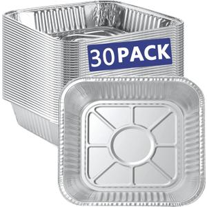 Aluminum Pans 8Disposable Foil Pans(30 Pack), Heavy Duty Square Baking Pans, Aluminum Roasting Trays, 8 x 8 Cake Pan Tin for Heating, Toaster Oven, Meal Prep, Storing Food, Take Out
