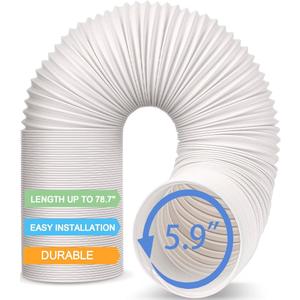 Jin&Bao Air Conditioner Vent Hose, Portable Exhaust Duct with 5.9 (6) Diameter, Counterclockwise Rotation, Length up to 78 Inches, Universal Replacement AC Hoses