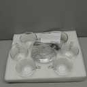 Glass Teacup and Saucer Set, 6 Pack Coffee Mug with Stainless Steel Spoon Suitable for Espresso Juice Cappuccino and More Beverage, 7OZ/210ML, Clear
