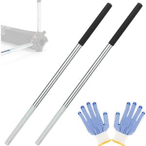 2 Pcs Winding Bars for Garage Door Torsion Spring with Non-Slip Rubber Handle, Zinc Steel Winding Rods Garage Door Hardware for Adjusting or Replacing Garage Door Tension Springs, Black